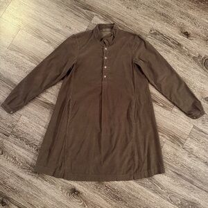 CP Shades Brown Cotton Micro Corduroy Dress